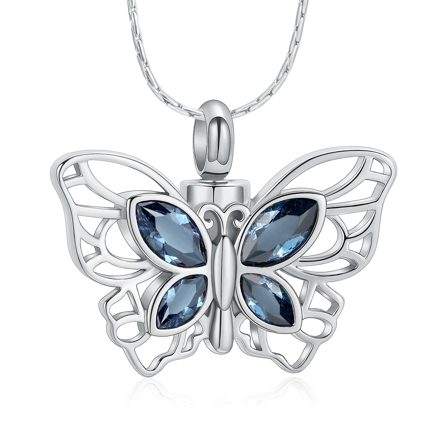 Blue Jewel Butterfly Necklace Pendant