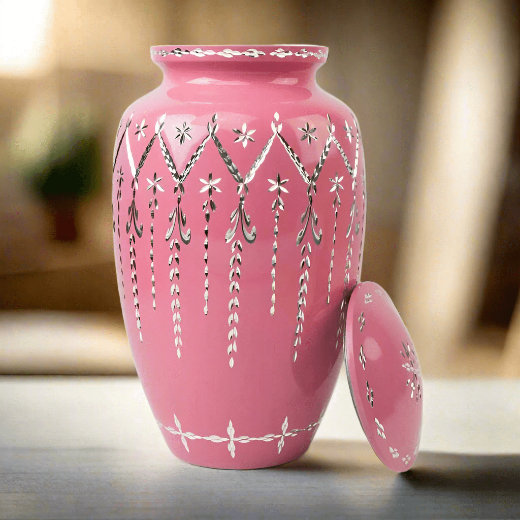 Pink Diamond Etch Large Urn