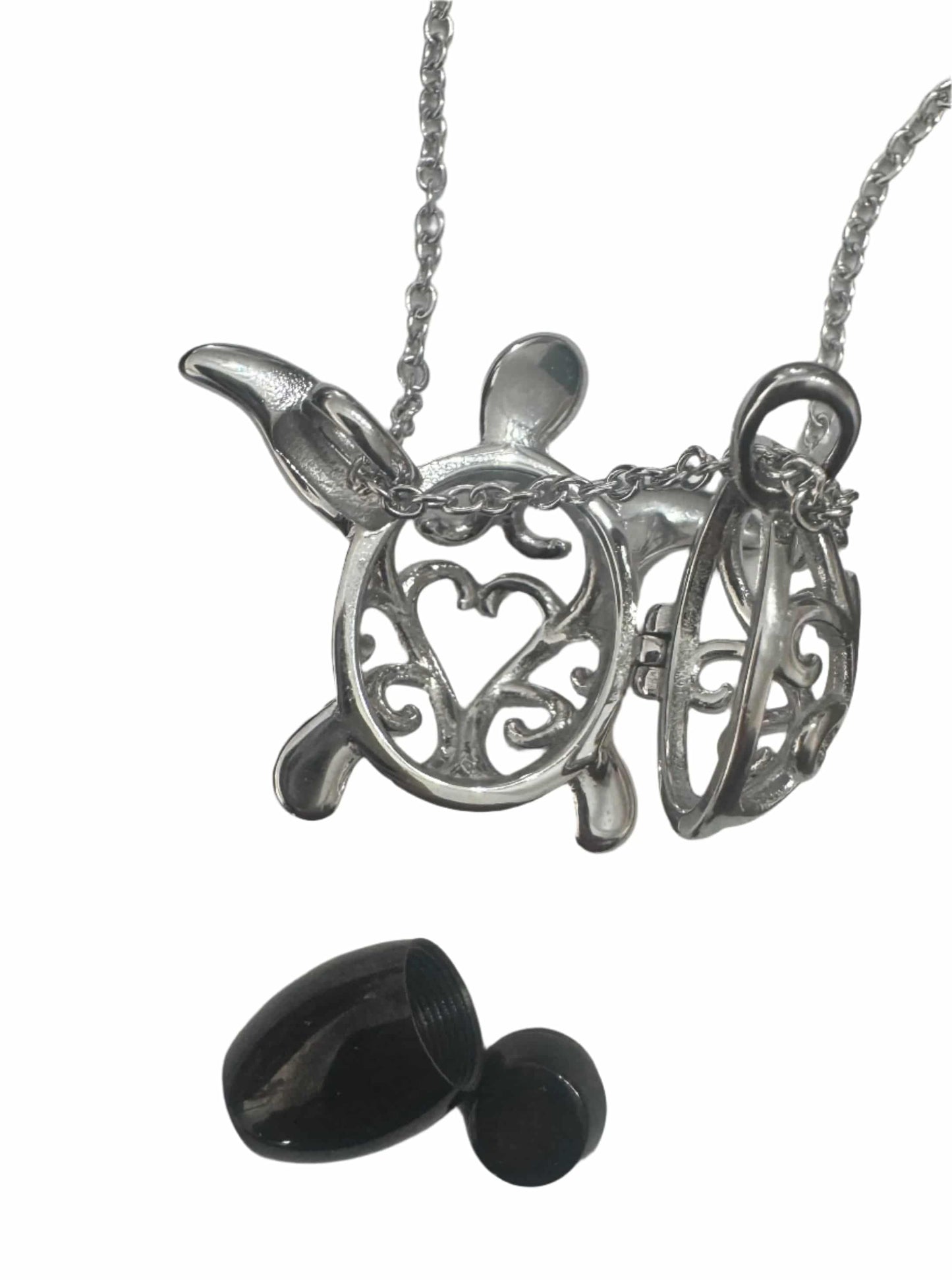 Turtle Locket Cremation Necklace Pendant