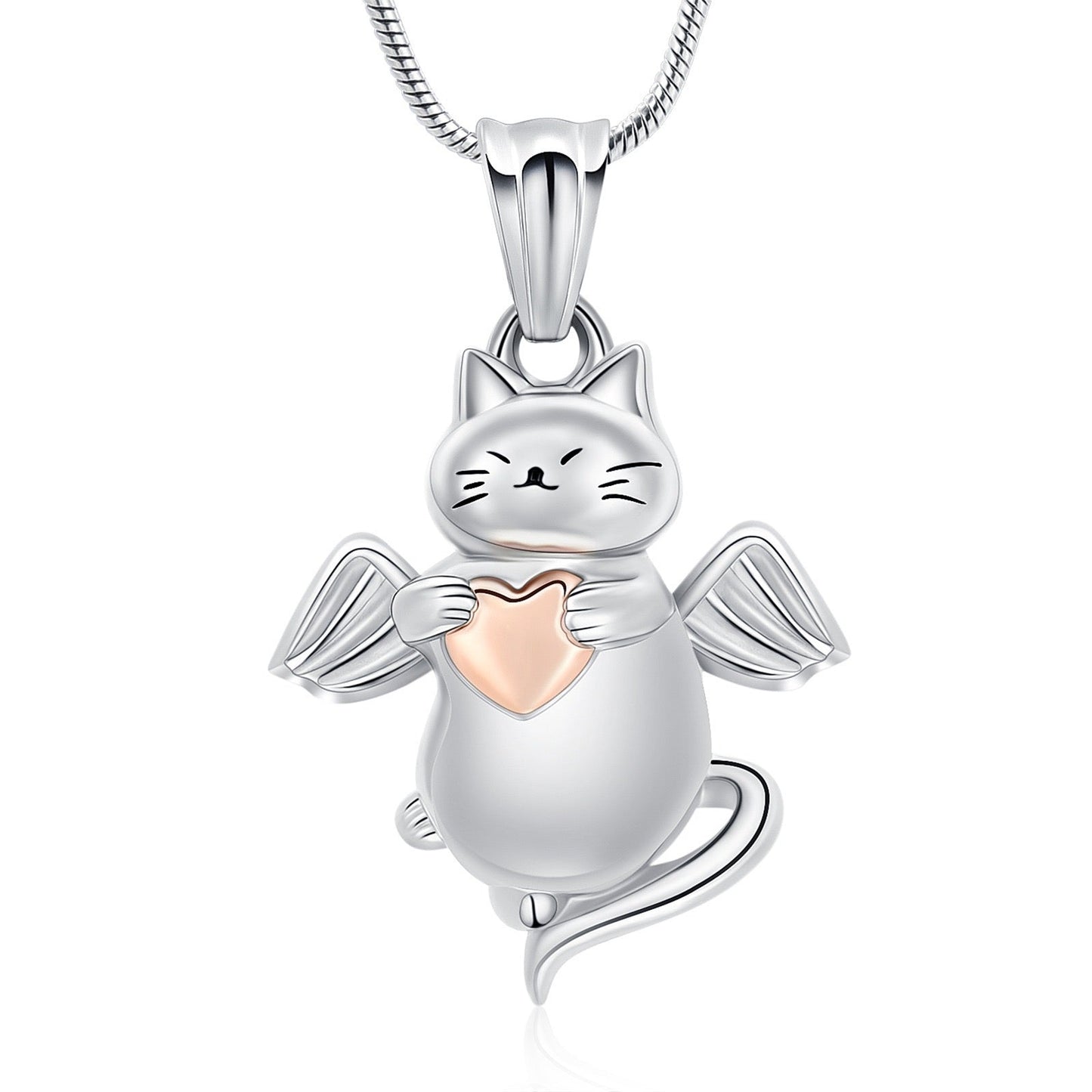 Pet Cat Angel Wings Cremation Necklace Pendant
