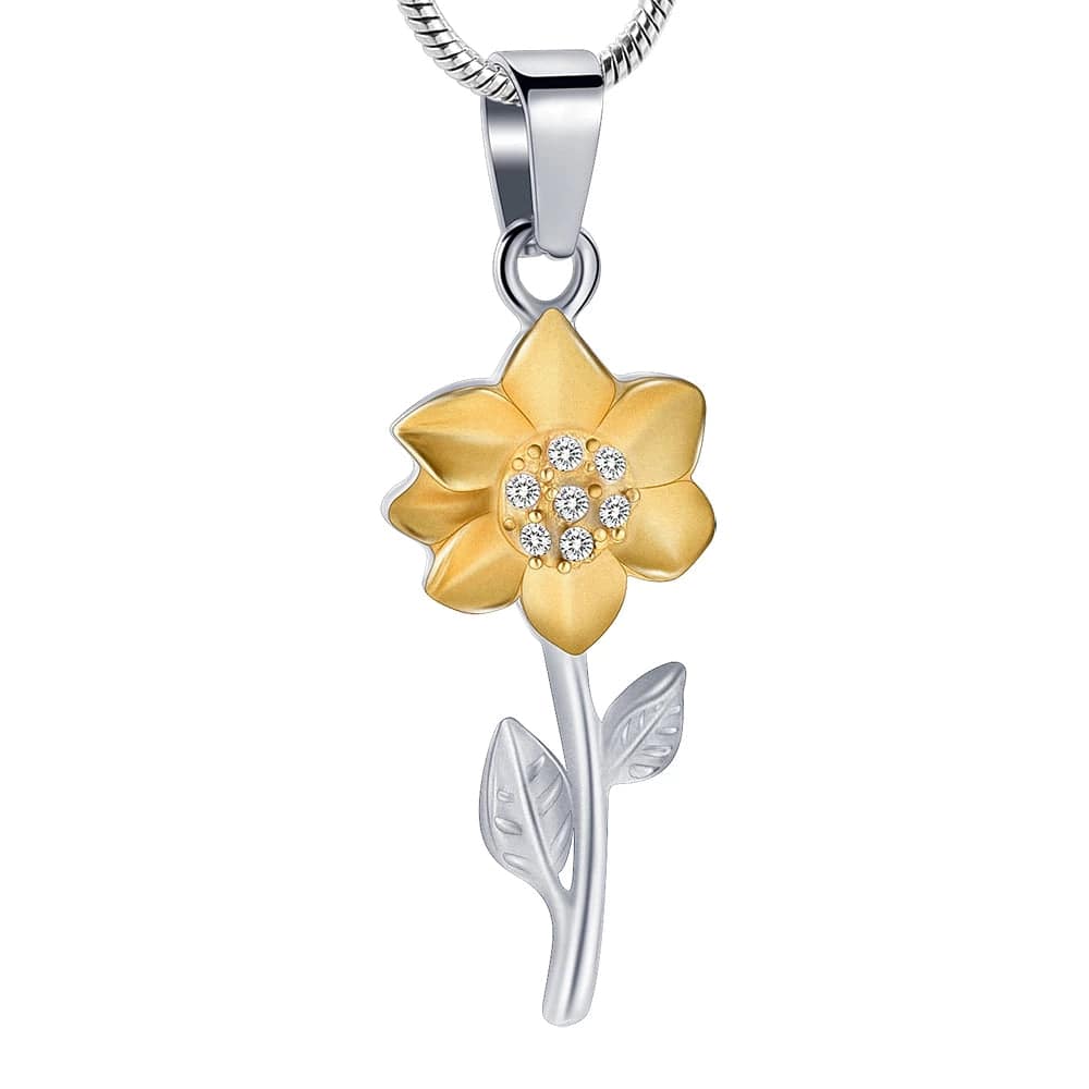 #014 Sunflower Ashes Necklace Pendant Jewelry Never Forget You