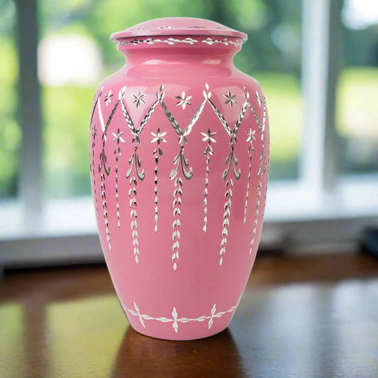 Pink Diamond Etch Large Urn