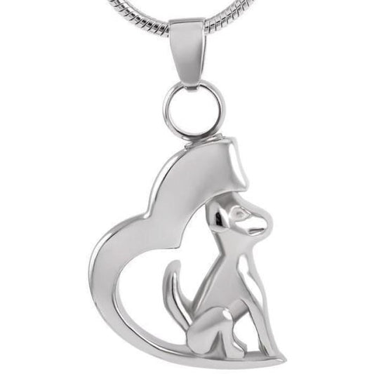 Dog  Heart Pet Ashes Necklace Pendant