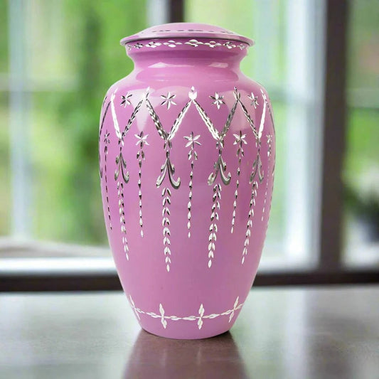 Purple Diamond Etch Large Urn